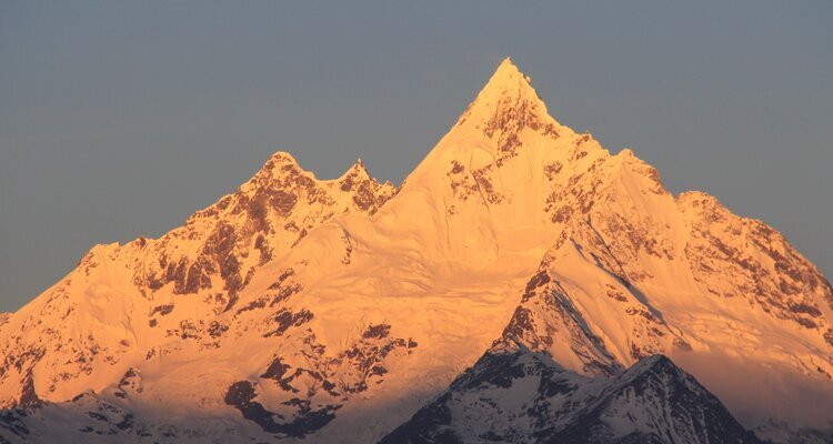 Sunrise at the snow mountains