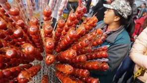 sugarcoated haws on a stick