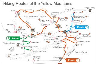 the yellow mountains hiking map