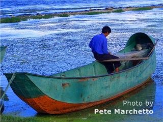 Man in boat in China