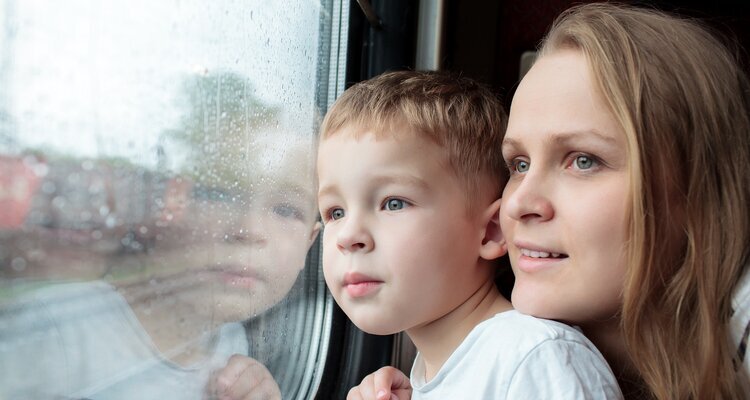 Taking a train with your kids can be funny