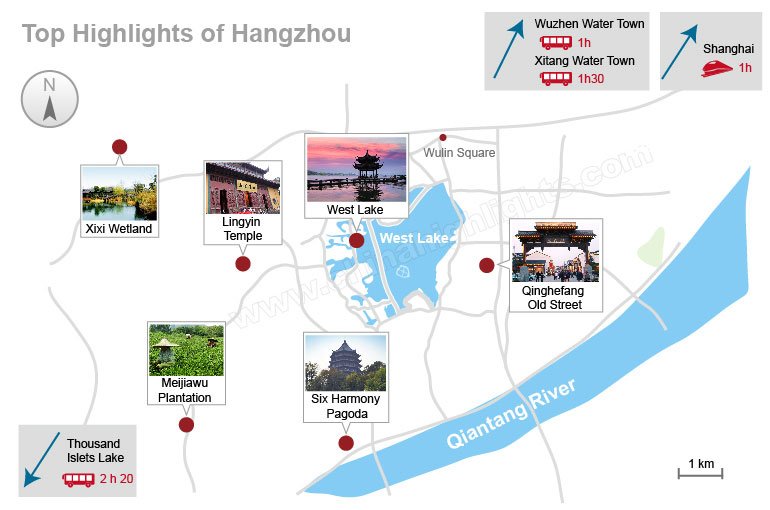 hangzhou tourist map