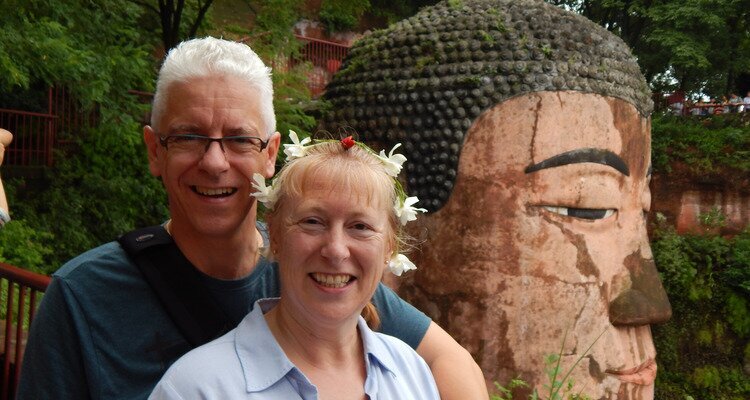 Our guests took photos with the Buddha's head