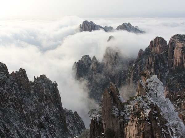 Huangshan entre nieve y mar de nubes