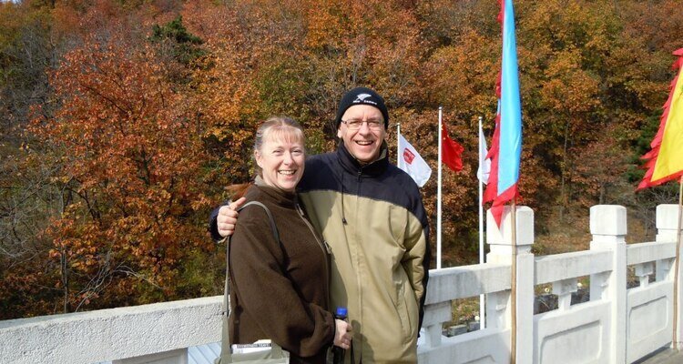 Nuestros clientes visitan la Gran Muralla de Mutianyu en otoño