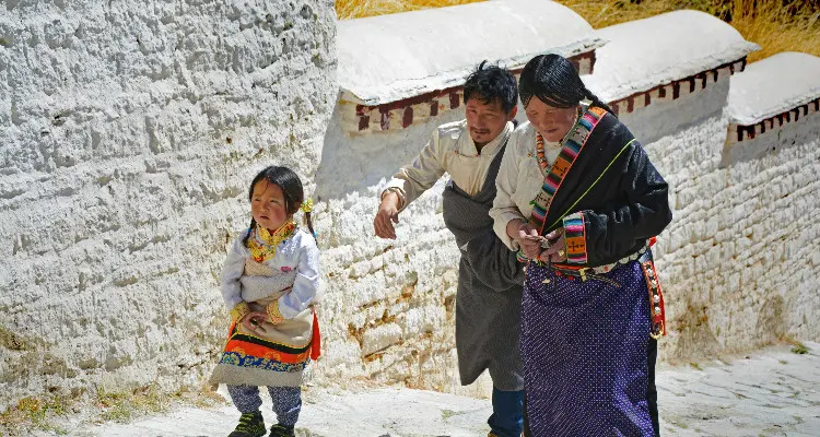 Tibetan people visiting Potala Palace