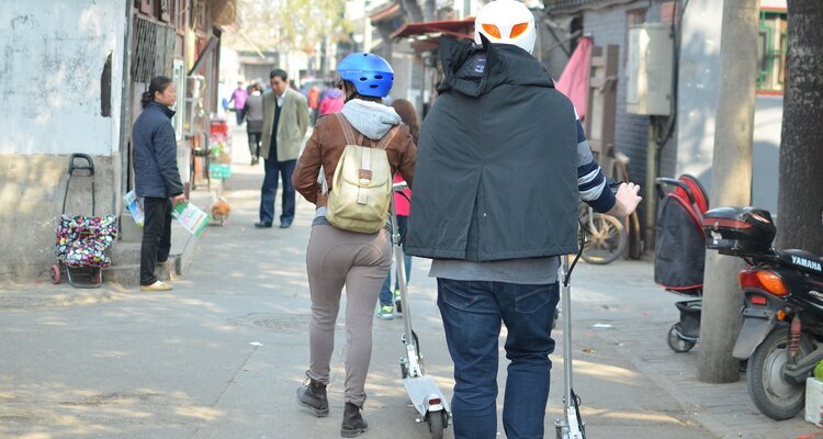 ride an electric scooter