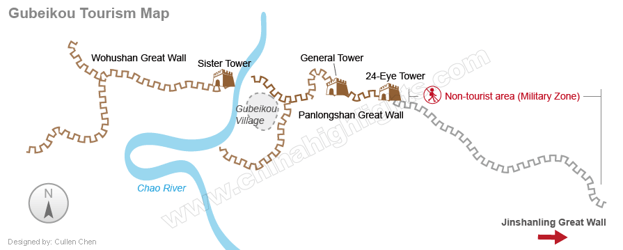 gubeikou tourism map
