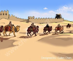 Part of the Great Wall coincided with and protected the route of the ancient Silk Road