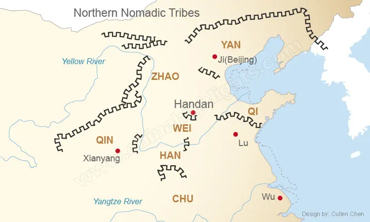 Map of the Pre-Qin-Dynasty Great Walls