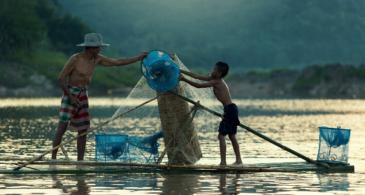 Fishing at Daluo River