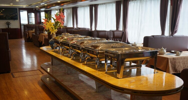 The lunch buffet of the 4-star cruise ship