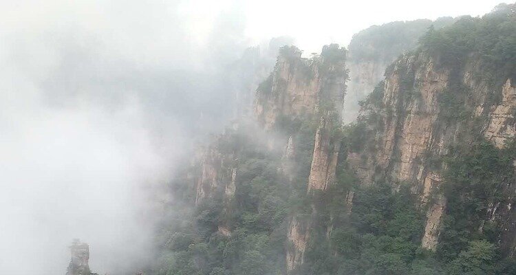The Misty Avatar Mountains in Zhangjiajie National Forest Park
