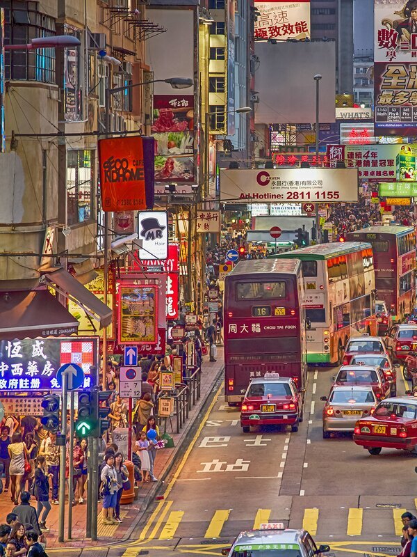 Scena di strada a Hong Kong