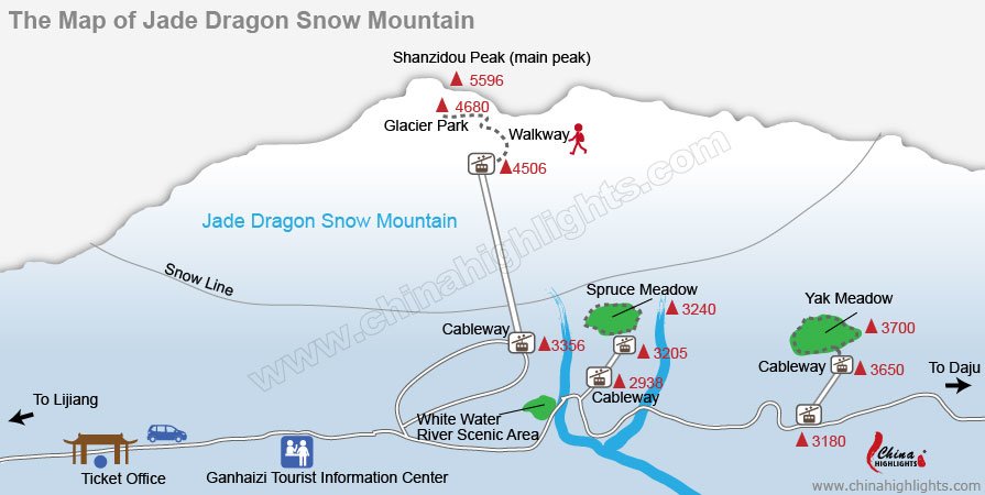 jade dragon snow moutain map