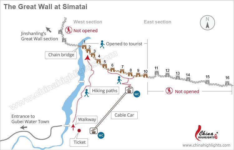 司馬台長城のロープウェイ