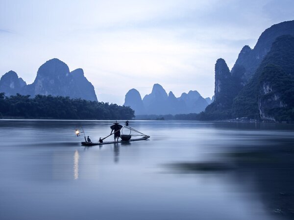 Paisaje del río Li entre Guilin y Yangshuo
