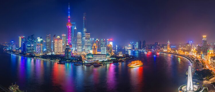 Vista nocturna del Bund