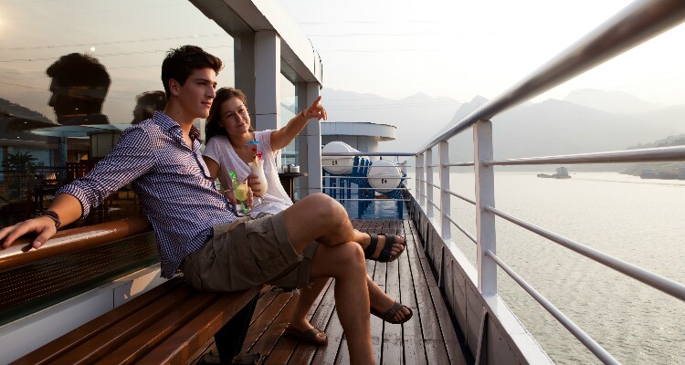 Enjoy the view and drinks on the boat