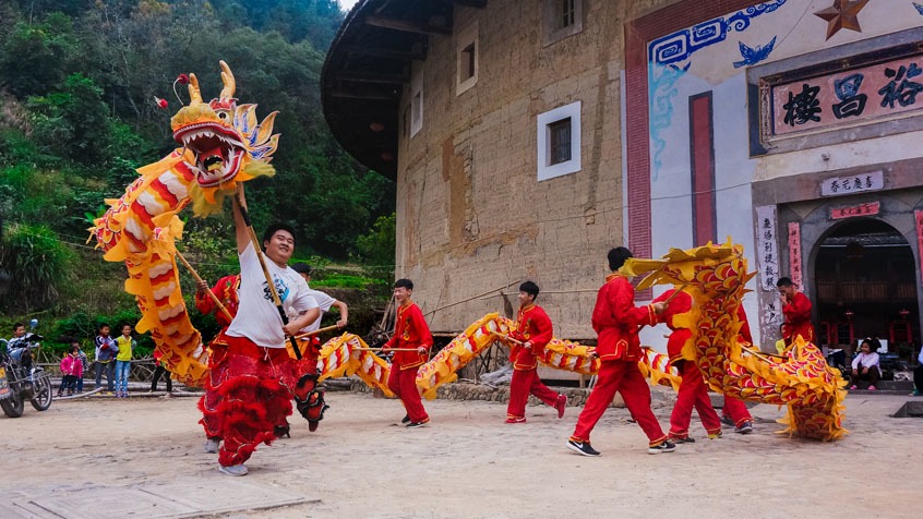 Китайский Новый год Весенний фестиваль Танец дракона