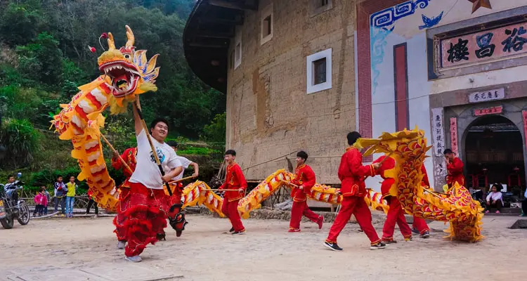 dragon dance on china's lantern festival