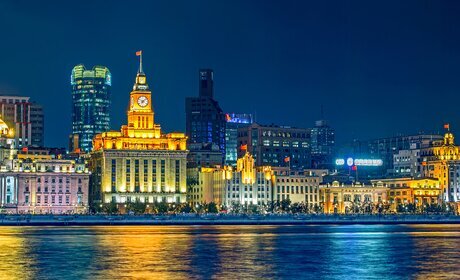 Vue nocturne de la rivière Huangpu
