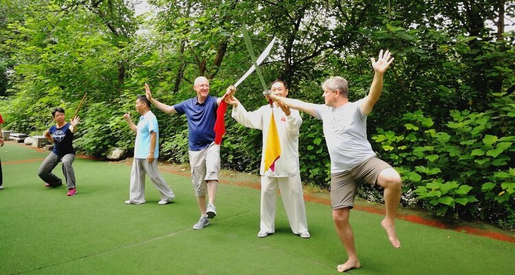 join the locals in in sword dancing