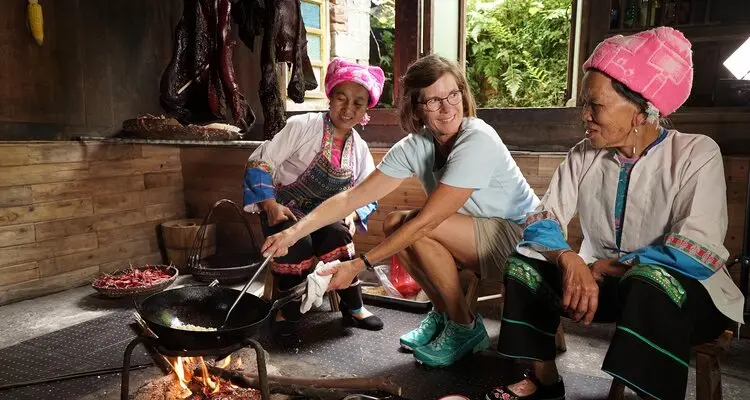 Cook in a local home in the Longji Terraced Fields