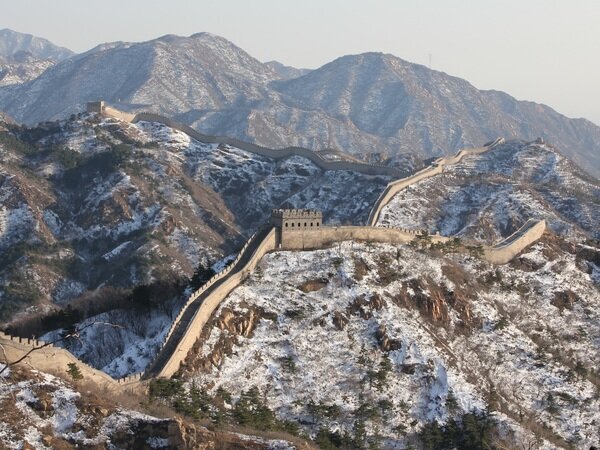 La Gran Muralla cubierta de nieve