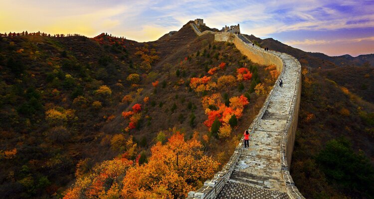 the Great Wall at a starry night