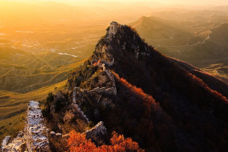 Закат на Великой Китайской стене