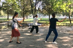 Тайчи в парке Храма Неба, Пекин