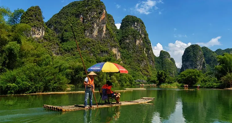 Yulong River bamboo rafting