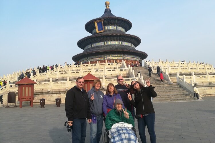 Our guests in wheelchairs visited the Temple of Heaven