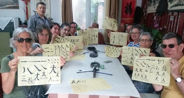 Our guests learned Chinese calligraphy