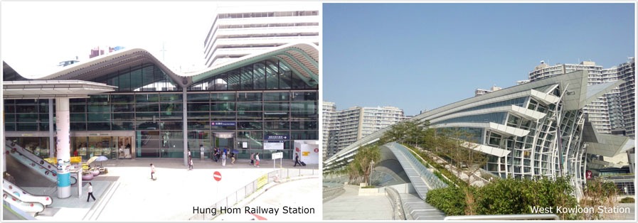 hung hom railway station and west kowloon station