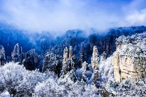 Zhangjiajie National Forest Park in winter