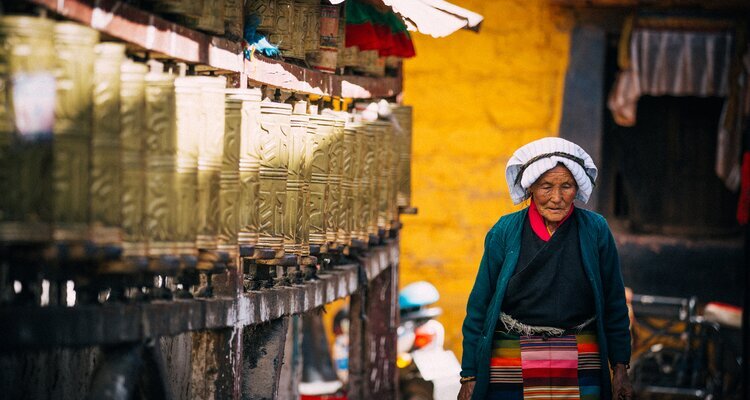 Tibetan prayer wheels