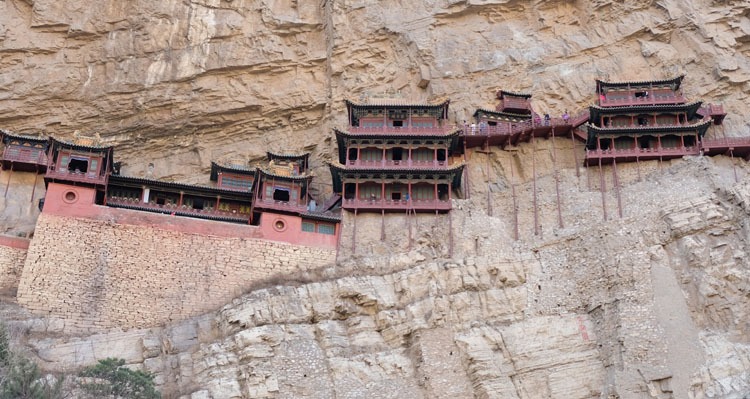 the red temple on the cliff
