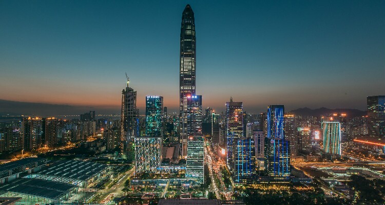 Night view of Shenzhen KingKey 100 Tower