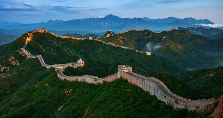 the Great Wall on the mountains