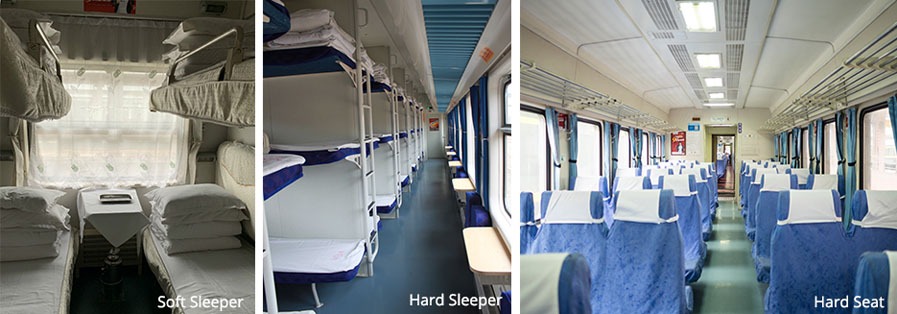 seat classes on regular trains, china train