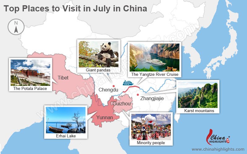 Top Places to Travel in July in China, Where to go in July