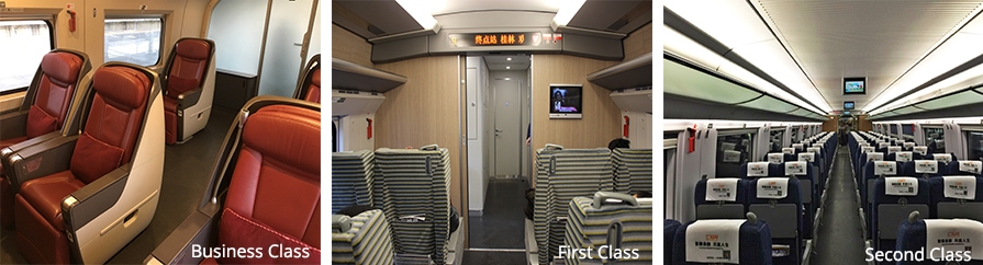 seat classes on china bullet train