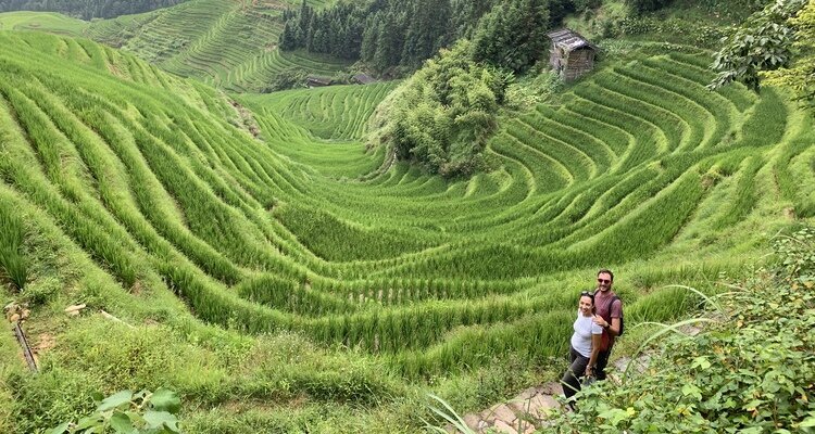 walking in the terraced fields