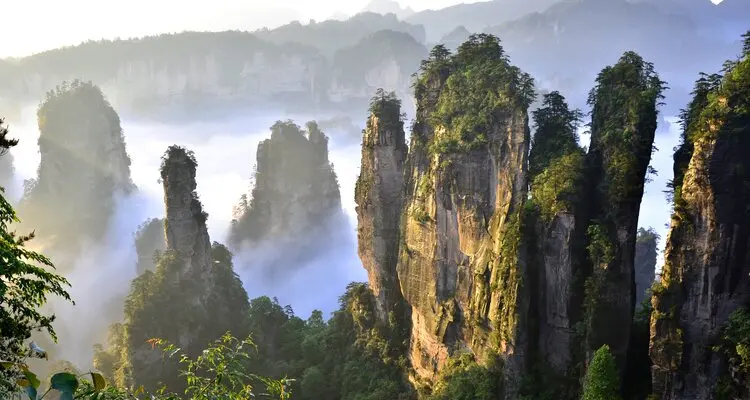 the peaks in the mist