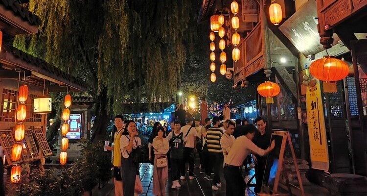 Jinli Old Street at night
