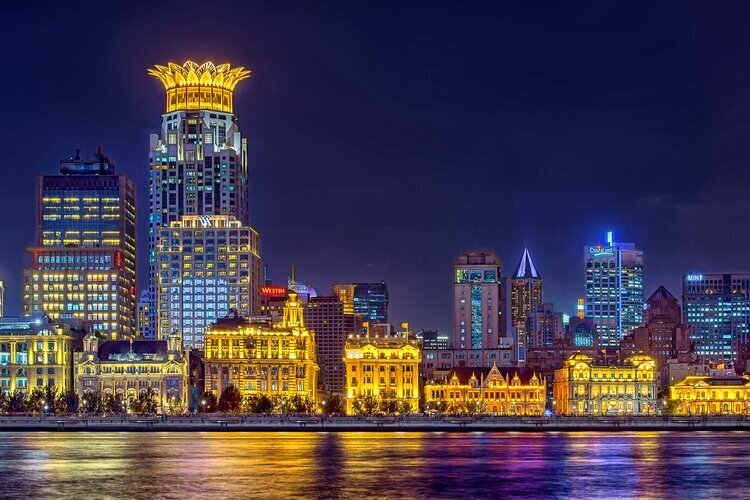 Vista nocturna del Bund