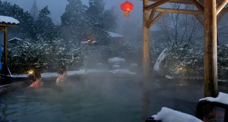 Enjoy a hotspring after hiking on the Yellow Mountains