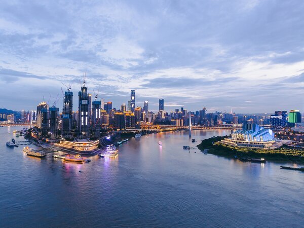 Vista urbana delle strade di Chongqing